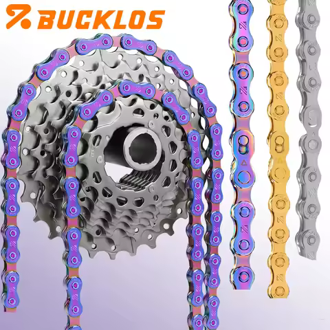 BUCKLOS bike chain 8 9 10 11 12 speed Titanium plating bicycle chain 8V 9V 10V 11V 12V road MTB curr