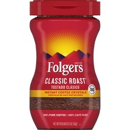 Cafe rang hòa tan hương vị cổ điển Folgers Classic Roast Instant Coffee Crystals 8 or 12 Ounces (226