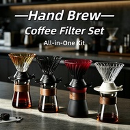 Pour Over Coffee Dripper Set Glass Hand Brew Coffee Filter Cup Reusable Immersion Extraction Kit
