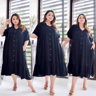 sabrina dress sonia dress jumbo casual midi dress big size l - xxxxl - hitam xxxl