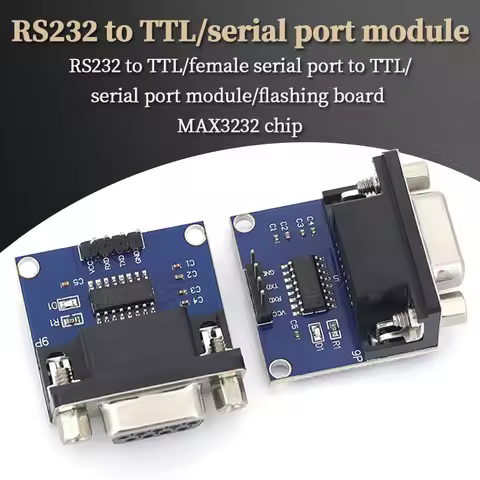 Liludin MAX3232 RS232 To TTL MAX232 Flashing Board Converter Module 3.3V-5.5V TX RX VCC GND Female S