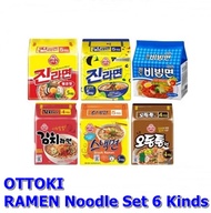 OTTOKI RAMEN Noodle Set 6 Kinds( Jin Ramen/Kimchi Ramen/Snack Ramen/Bibim Noodles)