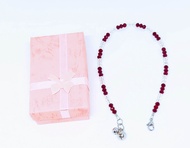Custom made crystal anklets from baby size to adult size.4mm ruby red and white crystals with bell(L