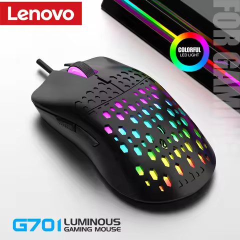 Lenovo G701 Wired 6 Keys Mouse Colorful Lighting Gaming and Office RGB Backlit For Microsoft Windows