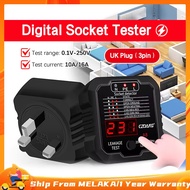 10-16A Socket Tester Electric Leakage Finder With Voltage Display 0.1V-250V Outlet Tester Automatic 