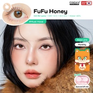 Misslens : Sisse lens คอนแทคเลนส์เกาหลี รุ่น Fufu Honey/Cloudy เลนส์บางเบา O2 air lens รายเดือน