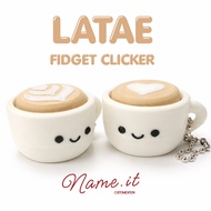 Latte Clicker Glass Keychain Clicker Keychain