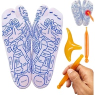 AntiSlip Reflexology Massage Socks Acupoint Illustrated Socks Foot Massage Map Pattern With Touchdown Stick Massager
