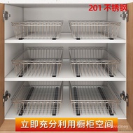 Q🍅Seasoning Basket Cabinet Rack New Stainless Steel Dish Rack Push-Pull Transformation Storage Basket Rack Factory Whole