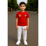 MERAH Boys' T-shirt and Jogger Set for the Republic of Indonesia 80, August 17th Suit, Red and White
