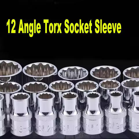 Auto Maintenance Hand Tool Kit 8-32mm 12 Angles Plum Torx Sleeve Socket 1/2 Inch Drive Ratchet Wrenc
