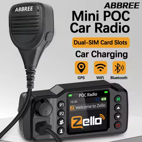 ABBREE GP-8900 Plus Mini POC Network Car Radio Zello GPS Long Distance 4G Android WiFi Dual SIM For