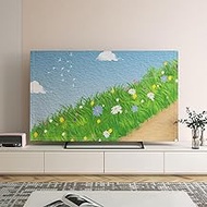 Abstract Art Oil Painting Style LCD LED 32in 55in TV Cover For Desktop Wall Mounted Screen Multifunctional Household Dust Cover Landscape Wall Decor(Size:47in(116x67cm),Color:B)