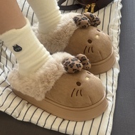 Hello Kitty Cotton Slippers for Women Winter Plush Slippers Warm Furry Slippers