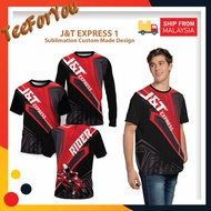 J&amp;T Express Round Neck Microfiber T-Shirt Short Sleeve / Long Sleeve Baju Jersi Sublimation Design