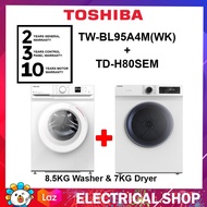 (COMBO) Toshiba 7.5KG Washing Machine TW-BH85S2M(WK) Inverter TWBH85S2MWK + Dryer 7KG TD-H80SEM / 8.