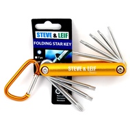 Steve & Leif 8 Pcs Folding Star Key Set DIY Handy Tools CR-V Steel