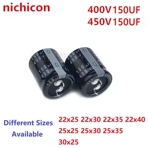 2Pcs Nichicon 150uF 400V/450V 450V150UF 400V150uF 22x30/35/40 25x25/30 30x25 Snap-in PSU Capacitor