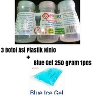 ZH159 BOTOL ASI PLASTIK NINIO 120 ML 3 PCS 1 BLUE GEL 250 GR S1