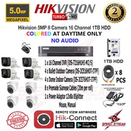 HIKVISION 5MP  8 Camera 16 Channel DVR 1TB HDD Turbo HD CCTV Package