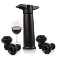 ELWT5504 1 Set TPE Wine Set ABS Black Wine Bottle Stopper Easy To Use Reusable Wine Saver Vacuum Stoppers Red Wine