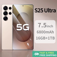 【รับประกัน1ปี】2025 ใหม S25 Ultra สมาร์ทโฟน 7.5นิ้ว 5G เต็มจอ 16GB+1TB รองรับ2ซิม Smartphone 6800mAh 