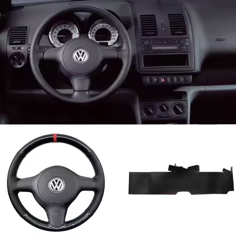 LS AUTO Hand-sewing Steering Wheel Cover for VW POLO 6N2 LUPO Braid On The Steering Wheel Auto Acces