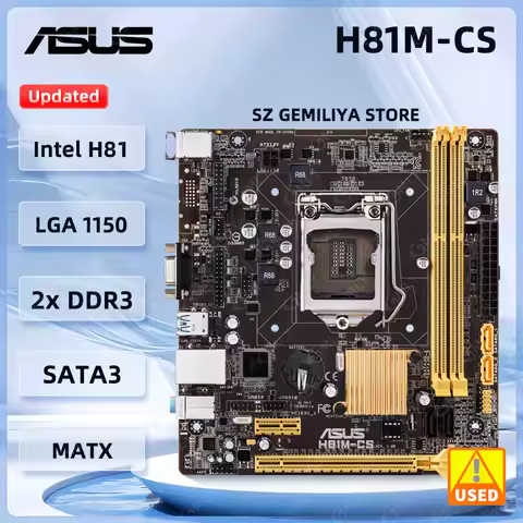 Placa base ASUS H81M-CS intel H81 LGA 1150 DDR3 16 GB compatible con Core i5-4690 i3-4130 i3-4150 i3