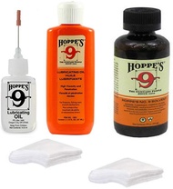 Hoppes 9 Gun Cleaning Kit - Bore Cleaner - Precision Oiler - Lubricating Oil Refill - 40 Patches for
