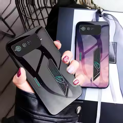 For Asus ROG Phone 6 Tempered Glass Shockproof Phone Case For ROG Phone 6 5 3 2 Gradient Starry Sky 