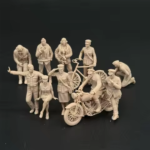 1/48 1/72 Scale WW2 British Pilots and Ground Personnel 10 Figures Resin Model Miniature Military Wa
