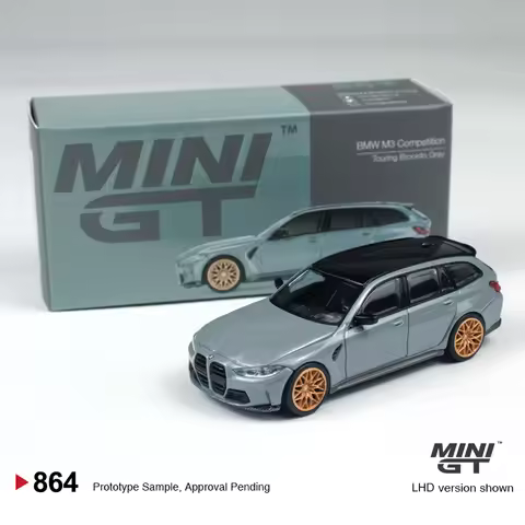 MINIGT 1:64 BMW M3 Competition Touring Brooklyn Grey alloy car Model 864