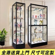 加厚鋼化玻璃展示櫃 透明玻璃手辦樂高防塵展示櫃 酒櫃玩具展示櫃