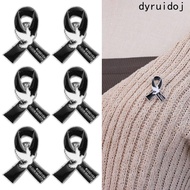 DYRUIDOJ Black Ribbon Pin, Breast Cancer Awareness Funeral Ribbon Badge Brooch, Enamel Black Ribbon 