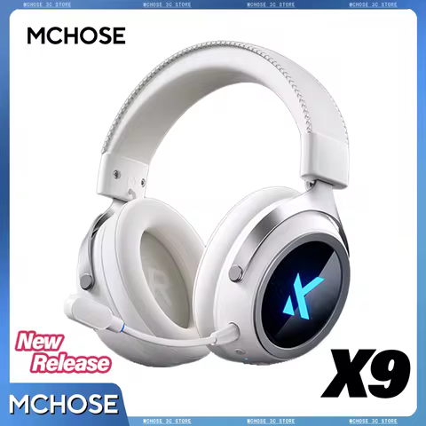 Official MCHOSE X9 Wireless Headphone C-Media Gaming Sensor 15ms Ultra Low Latency BT 2.4G Connectio