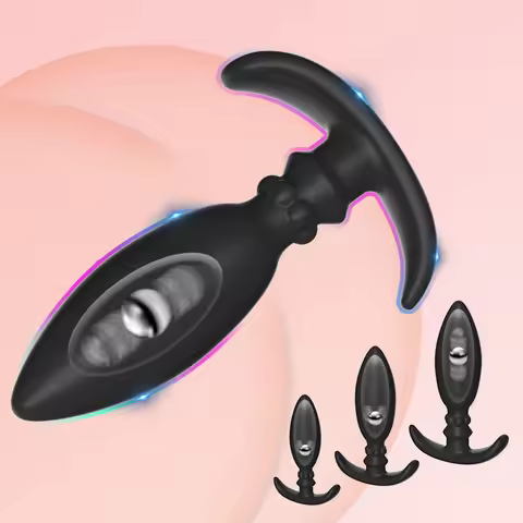 Built In Gravity Steel Ball Anal Bead Butt Plug for Men Women Anal Vibrator Prostate Massage Anal Pl