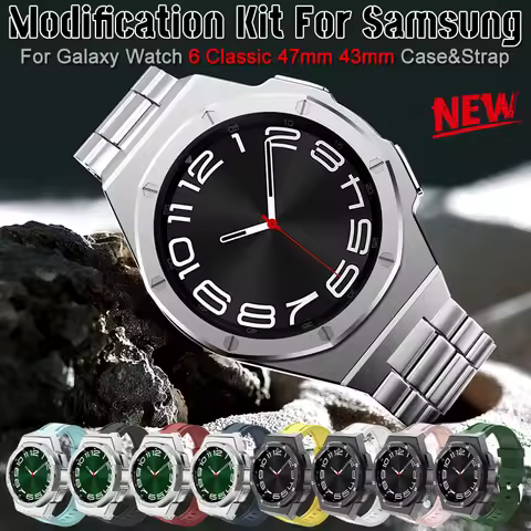 Modification Kit Case For Samsung Galaxy Watch6 Classic 47mm 43mm Stainles Steel Metal Strap Bracele