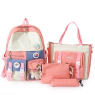 Tas Ransel Anak Sekolah wanita import set 4 tanpa boneka korea kekinian 2024 backpack SD SMP SMA