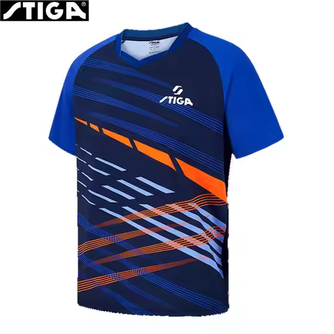 Stiga Table Tennis Jersey Men Women T-shirt for Ping Pong Game Training Quick Dry Workout Shirt Shor