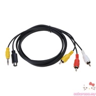 SAK 6 Feet S Video 4Pin And 3 5mm TRS Stereo Sound Male To 3RCA Male Composite Adapter Cable For Con