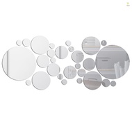 Decorations for Circle Mirror Stickers Bathroom Home Decals Removable Bedroom Sticker 30 PCS Room Living Acrylic DIY HGM Decorative Round Wall