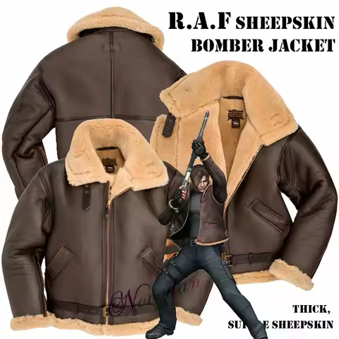 Biohazard Re4 Remake Leon Kennedy Cosplay Jacket T Shirt Fantasia Costume Faux Leather Bomber Jacket