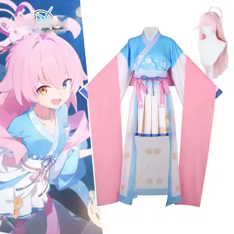 New Takanashi Hoshino Cosplay Costume Wig Game Blue Archive Woman Pink Blue Cute Dress Hanfu Top Ski