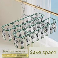 Balcony Socks Hanger Handy Rack Stainless Steel Multifunctional Cool Clothespin Socks Clip Hanging S
