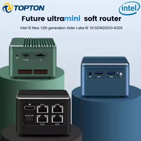 Topton Super Firewall Mini PC M1 12th Gen Alder Lake i3 N305 N100 4x Intel 2.5G LAN Mini Soft Router