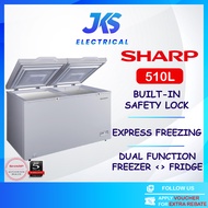 SHARP 110L/160L/220L/310L/510L Chest Freezer | Dual Function Freeze or Chill Mode | Express Freezing