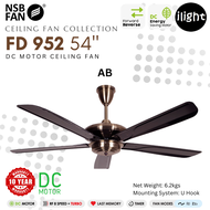 NSB FD 952 | Xtreme 54 Inches DC Motor 5 ABS Blade RF 8 Speed Remote Control Ceiling Fan