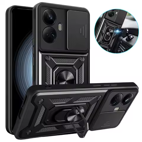 For OPPO Realme 10 Pro 5G Case Slide Camera Shockproof Armor Phone Case For Realme 10 Pro Plus Realm