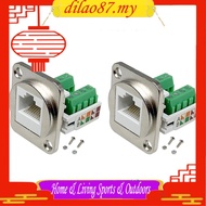 [dilao87] 2PCS RJ45 Panel Mount Screw Terminal Adapter, RJ45/8P8C Female Panel Mount Connector, RJ45