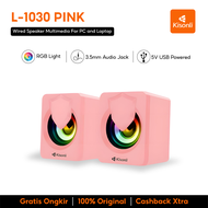 KISONLI Speaker Komputer/Laptop L1030 LED RGB Light With Switch Volume Control - Pink